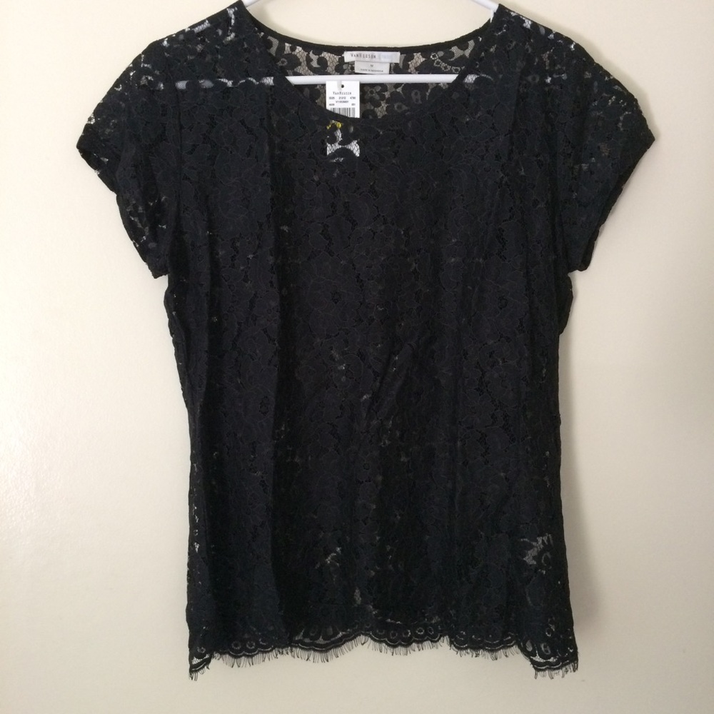 🆕 Black lace sheer top